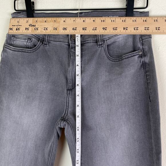 DL1961 Mara Straight Jeans Size 28 Overcast Raw Gray Mid Rise Instasculpt Crop - Picture 15 of 16